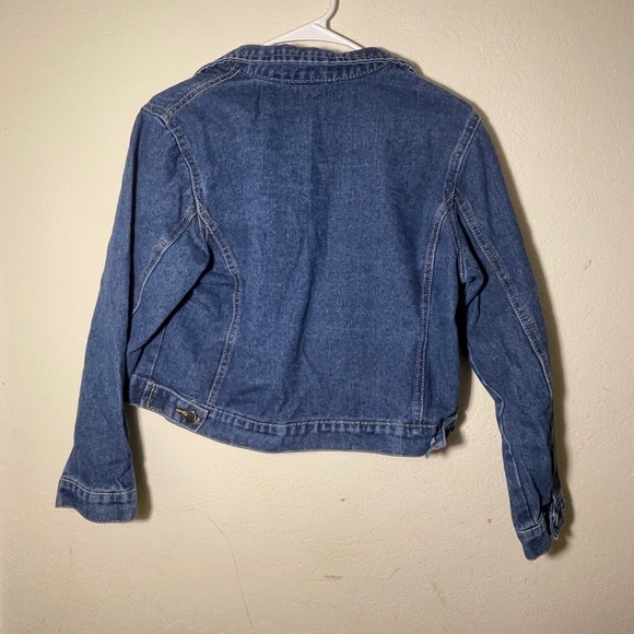 Dark Wash Cropped Denim Blue Women's Jacket - Size M - Picture 2 of 4